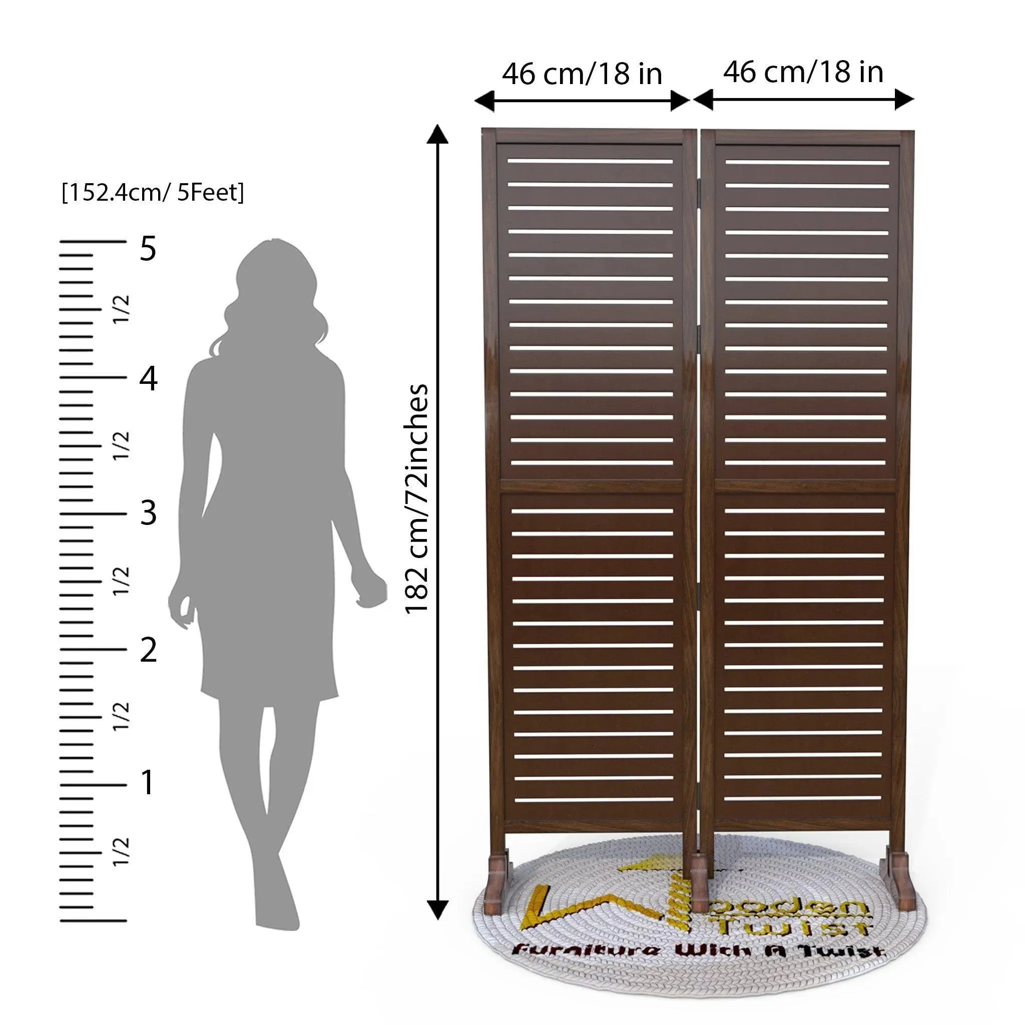Wooden Twist Premium Solid Wood Room Divider