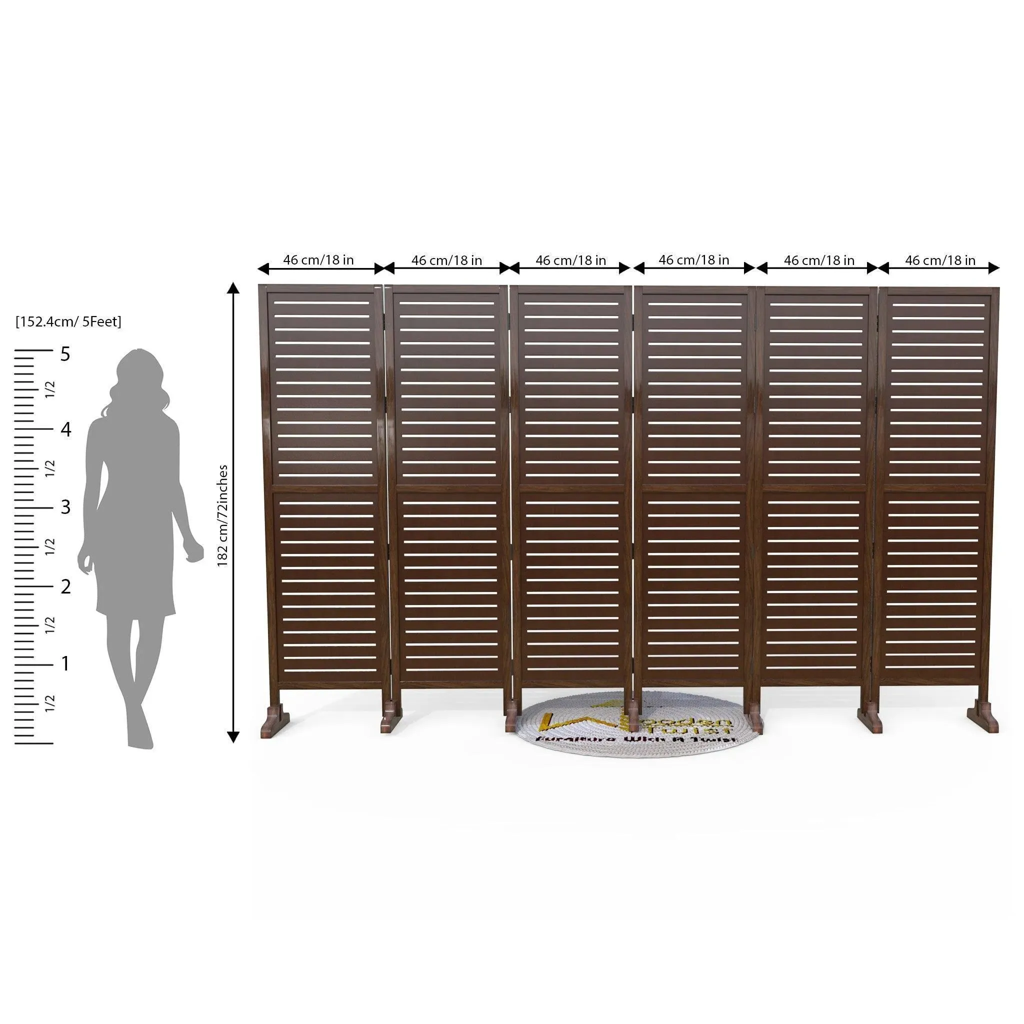 Wooden Twist Premium Solid Wood Room Divider