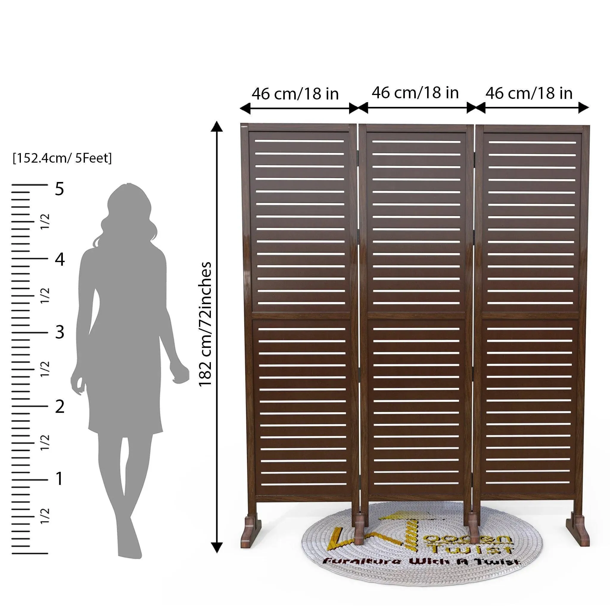 Wooden Twist Premium Solid Wood Room Divider