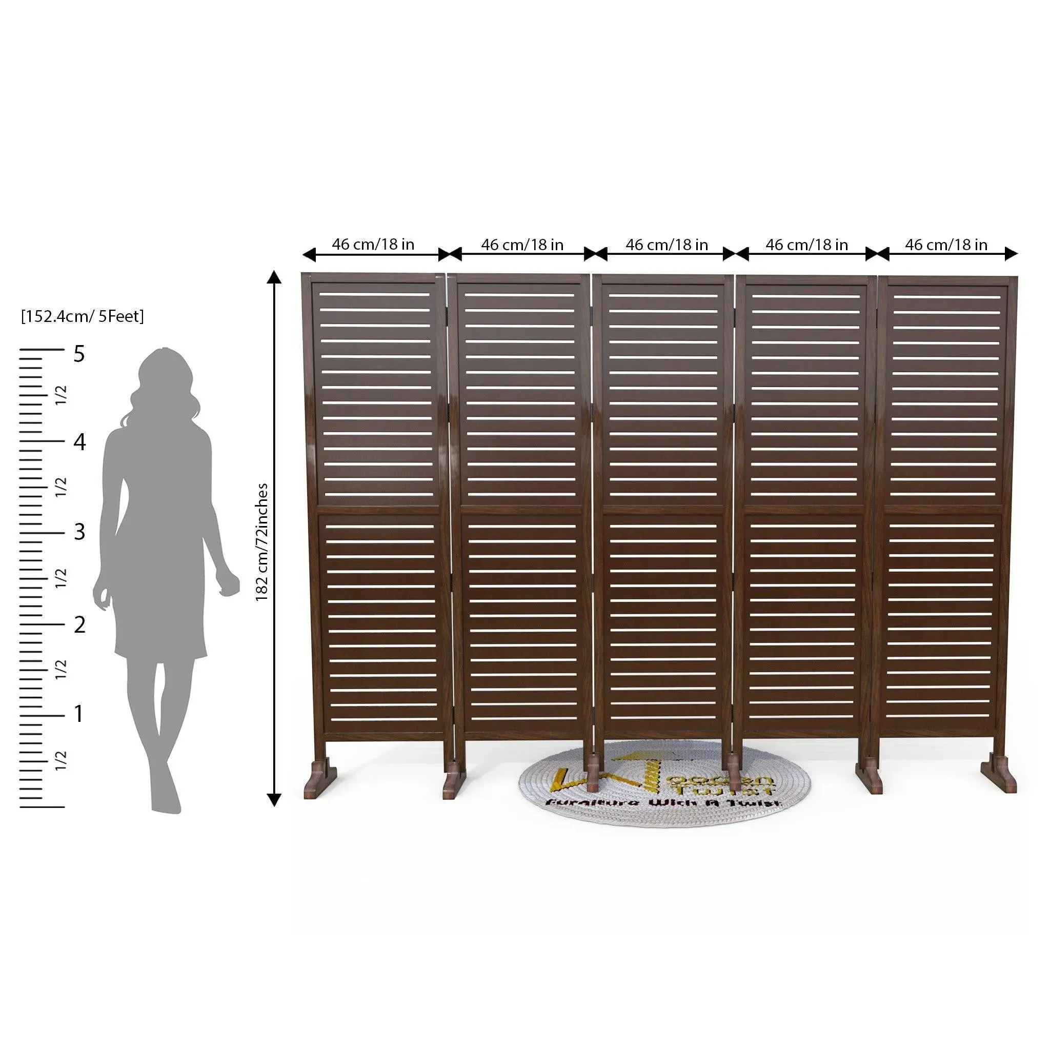 Wooden Twist Premium Solid Wood Room Divider