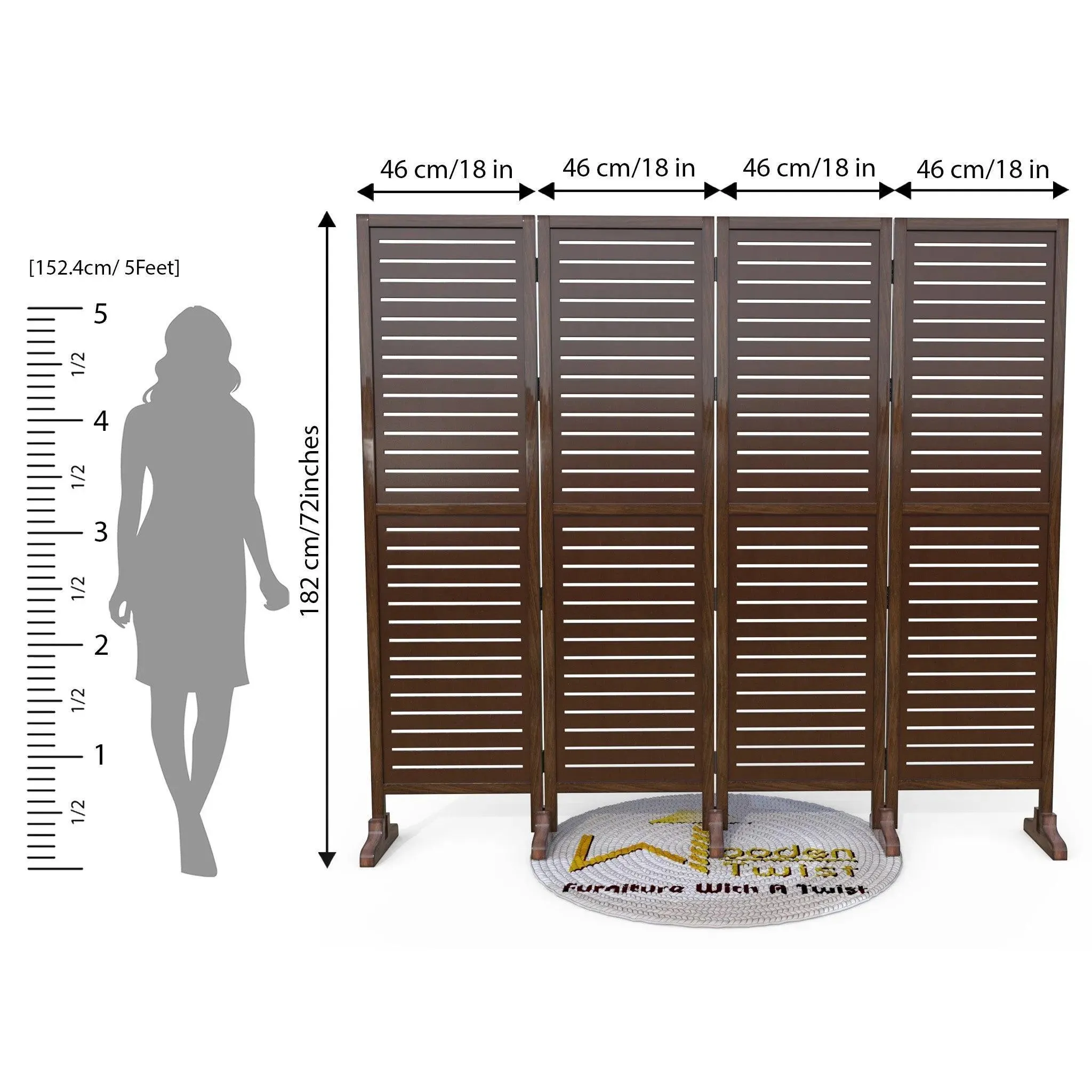 Wooden Twist Premium Solid Wood Room Divider