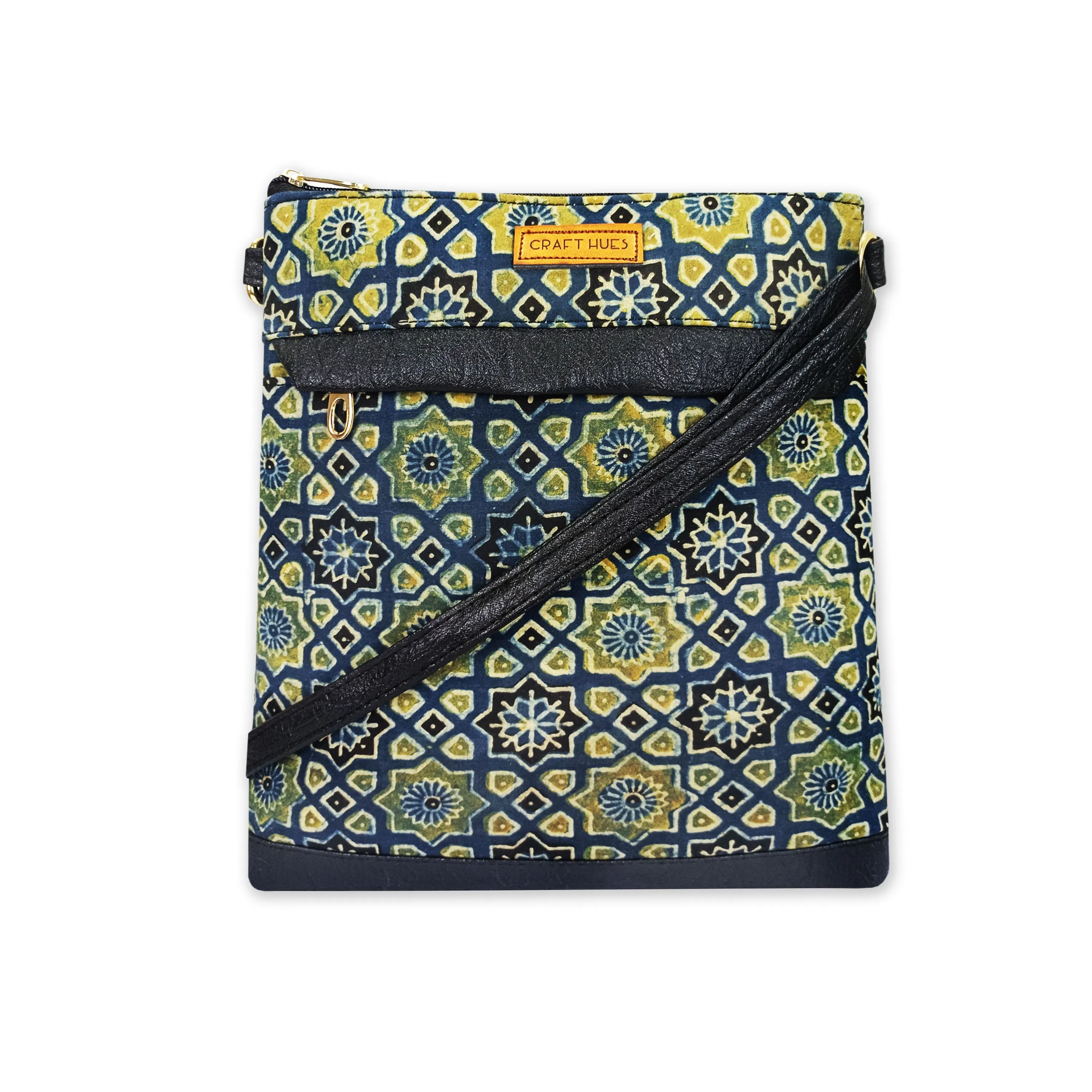 Yellow Persian Tile Messenger Bag