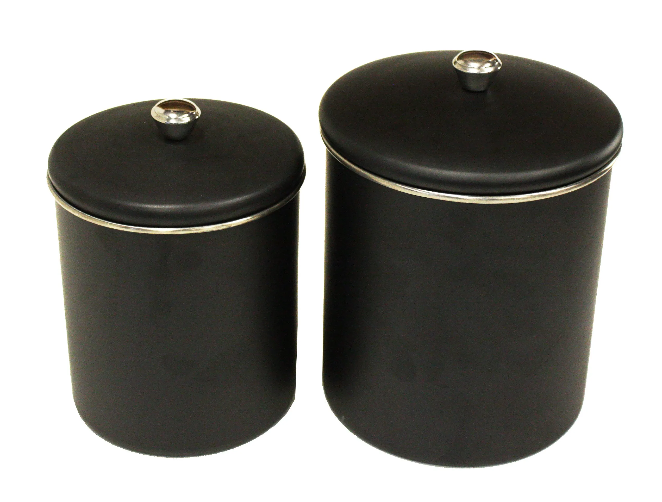 Zuccor Set of 4  Stainless Steel Matte Black Canister Set